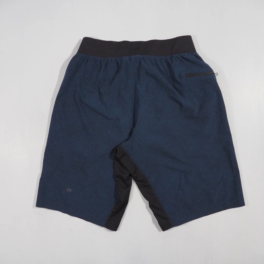 Lululemon Athletic Shorts Mens Small Blue Print Stretch Elastic Waist Linerless